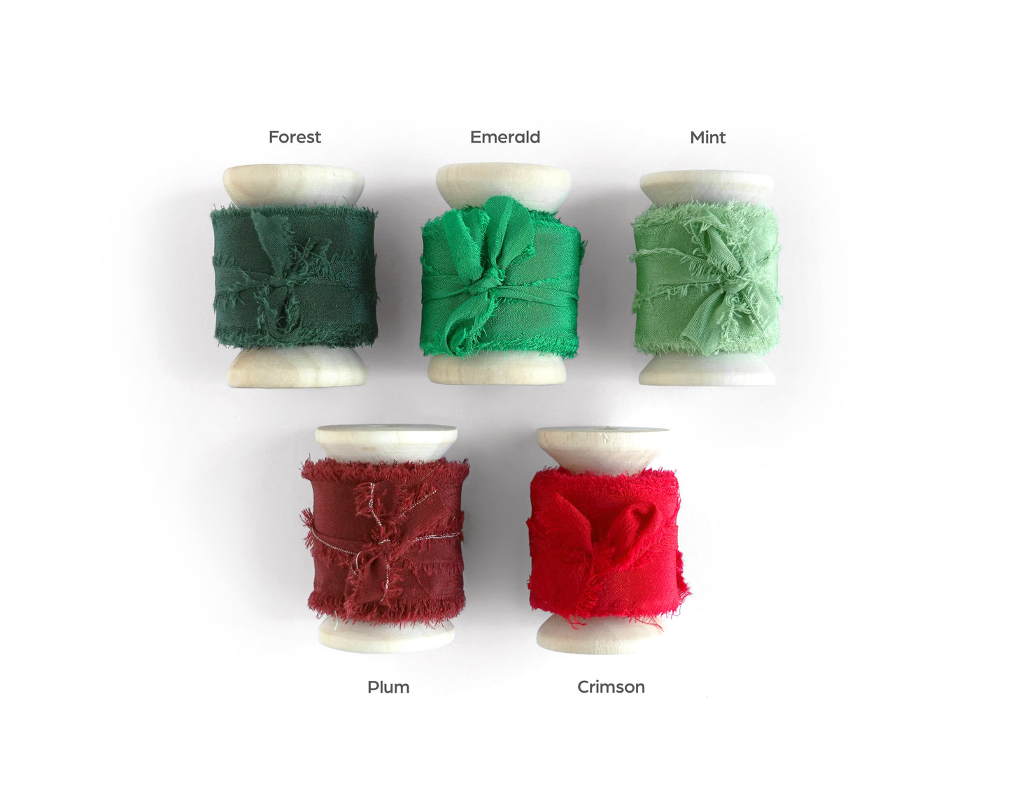 Silk Ribbons with Frayed Edges in 28 Colors - 5 YARDS