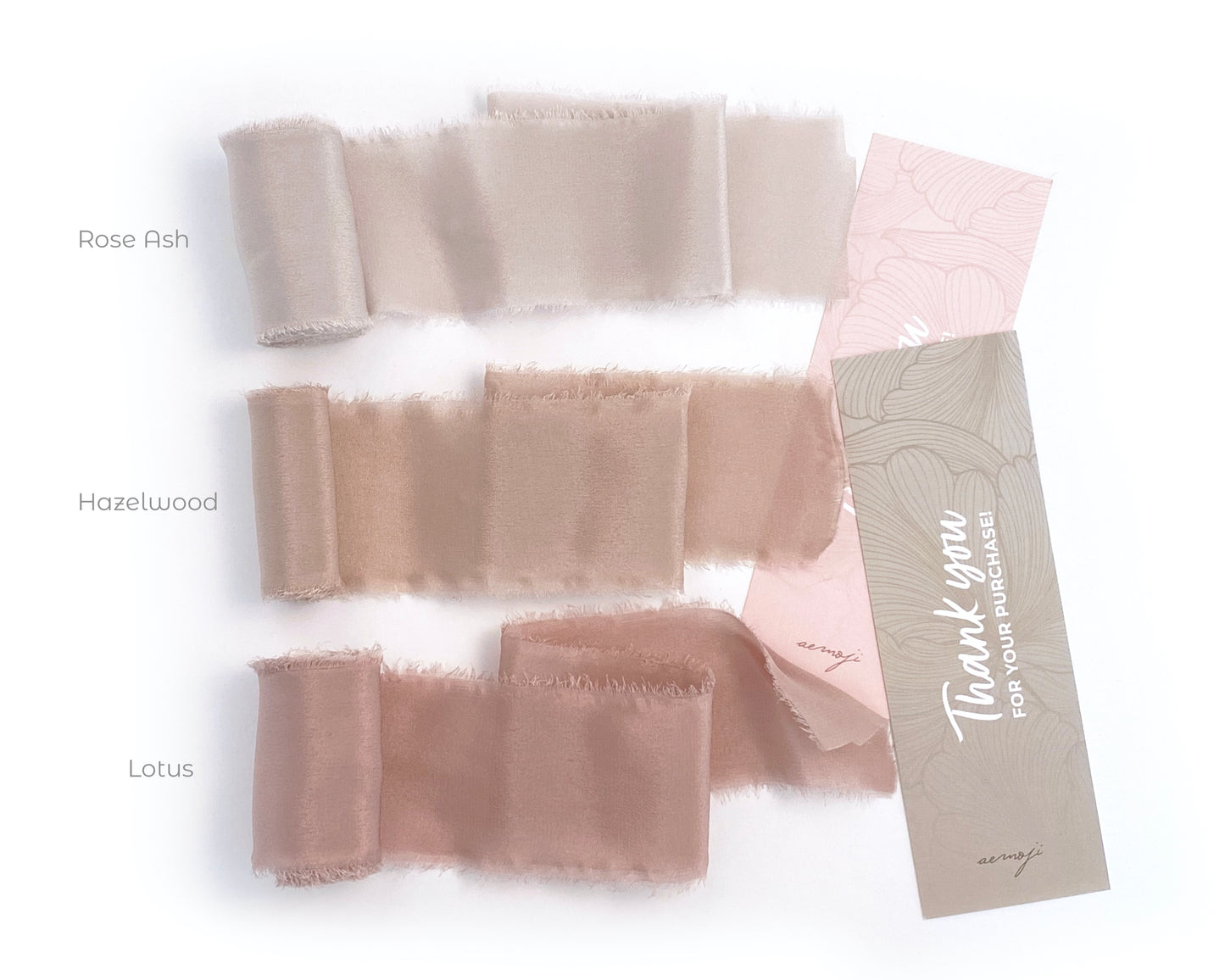 Silk Ribbons with Frayed Edges in 28 Colors - 5 YARDS