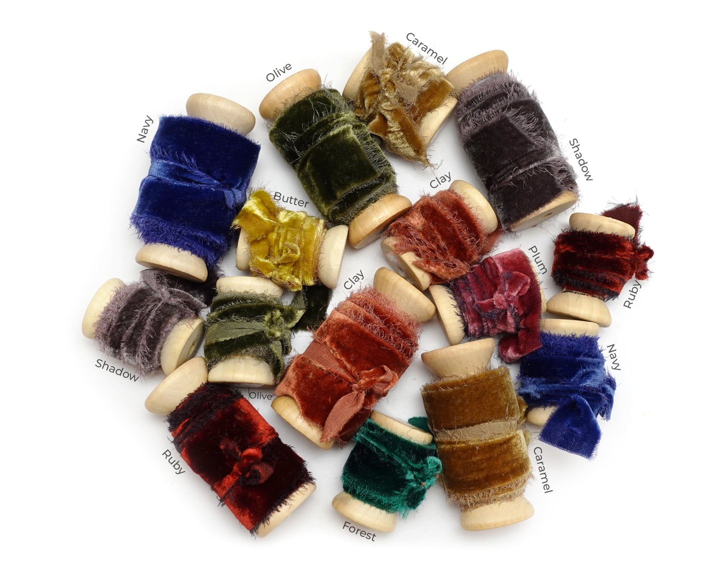 Velvet Silk Ribbons with Frayed Edges