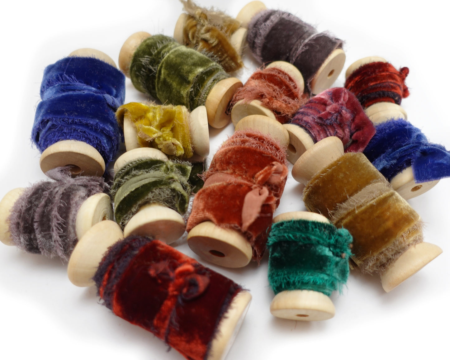 Velvet Silk Ribbons with Frayed Edges