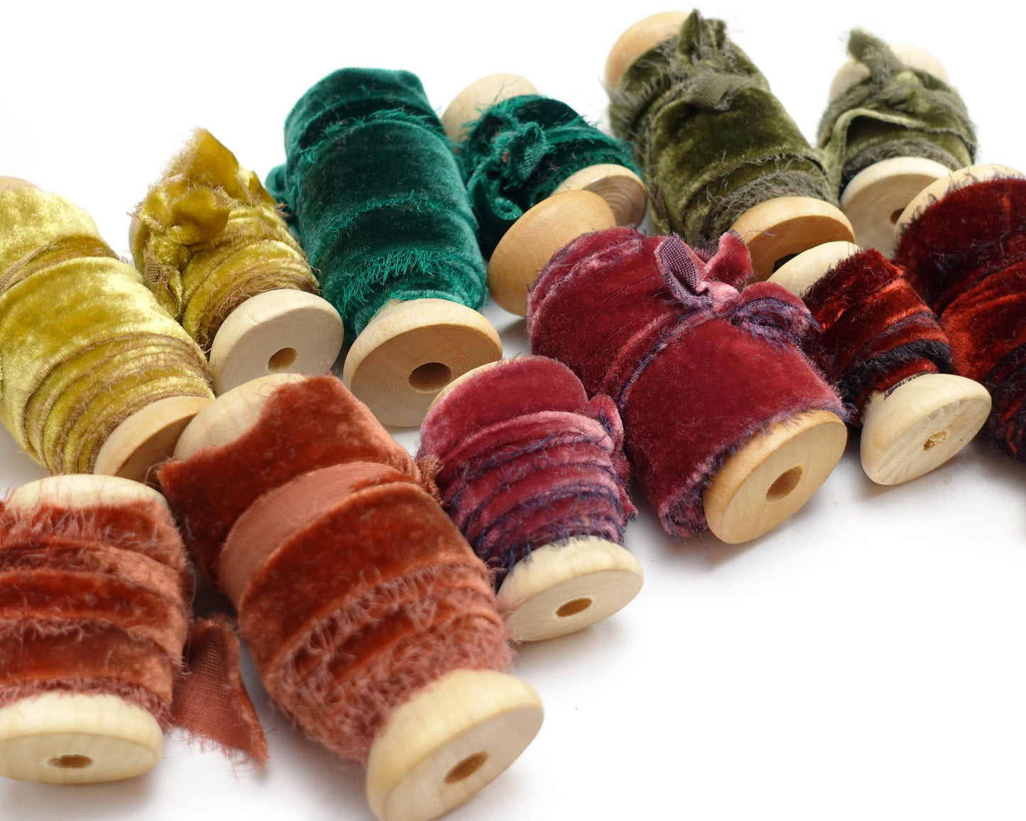 Velvet Silk Ribbons with Frayed Edges