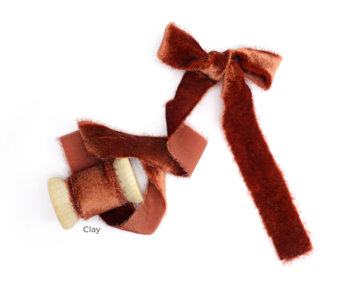 Velvet Silk Ribbons with Frayed Edges