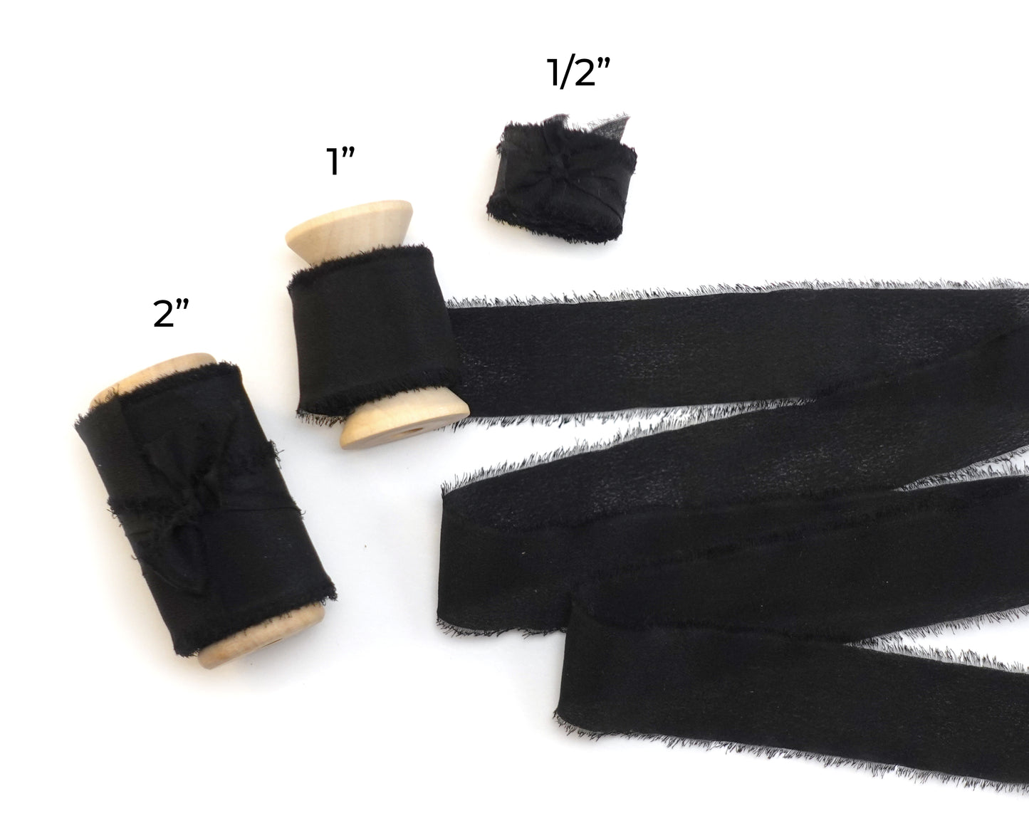 Silk Ribbons with Frayed Edges in 28 Colors - 5 YARDS