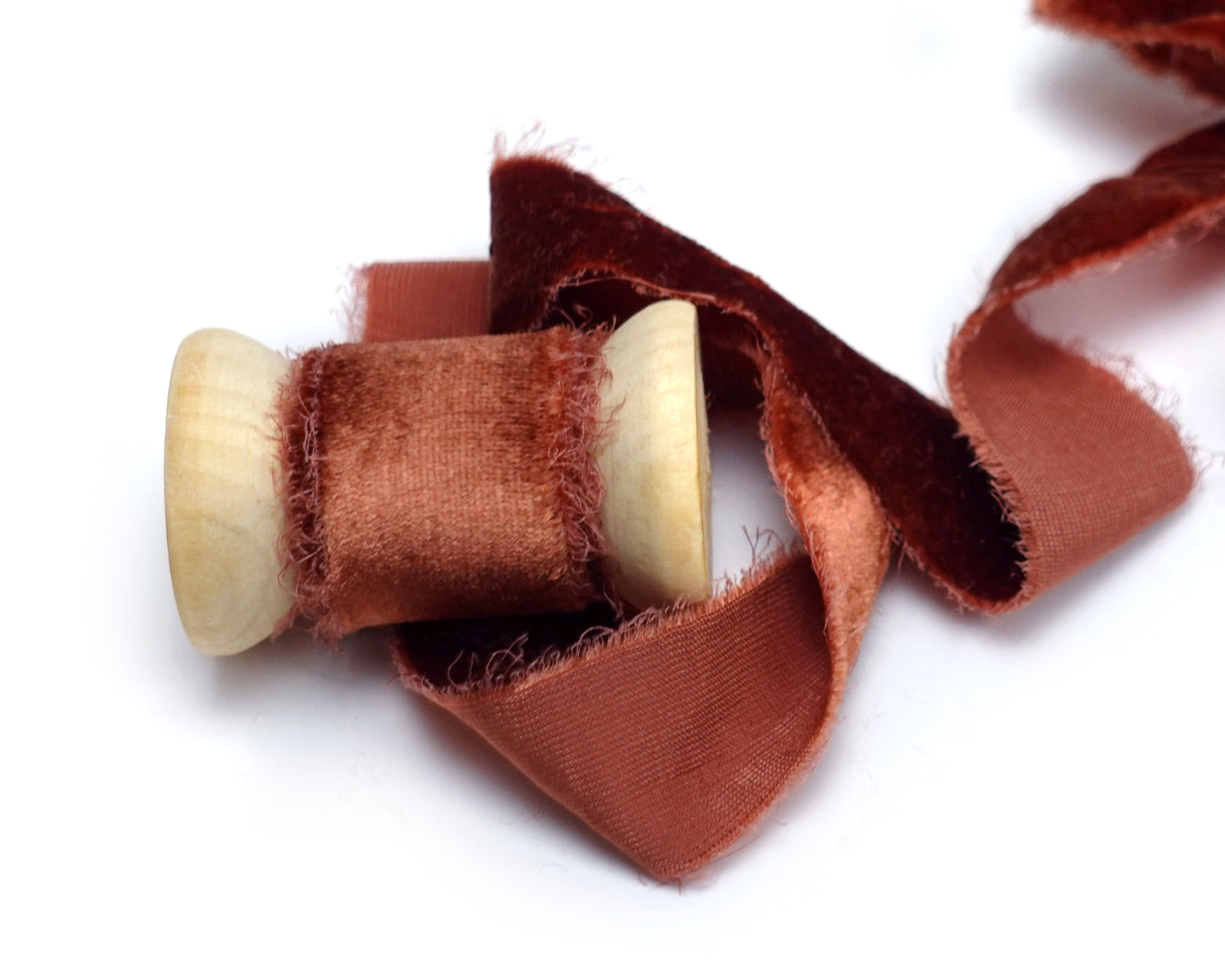Velvet Silk Ribbons with Frayed Edges