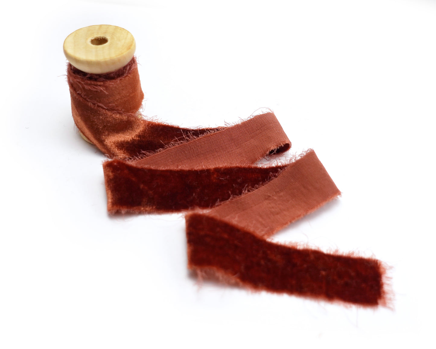 Velvet Silk Ribbons with Frayed Edges