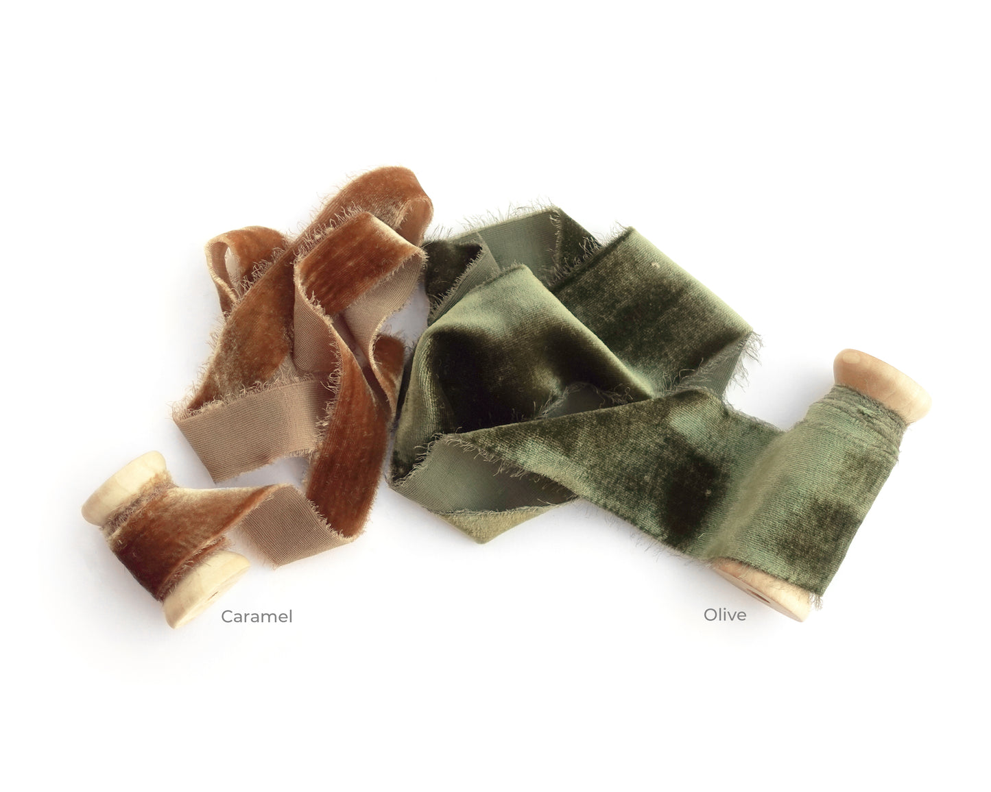 Velvet Silk Ribbons with Frayed Edges