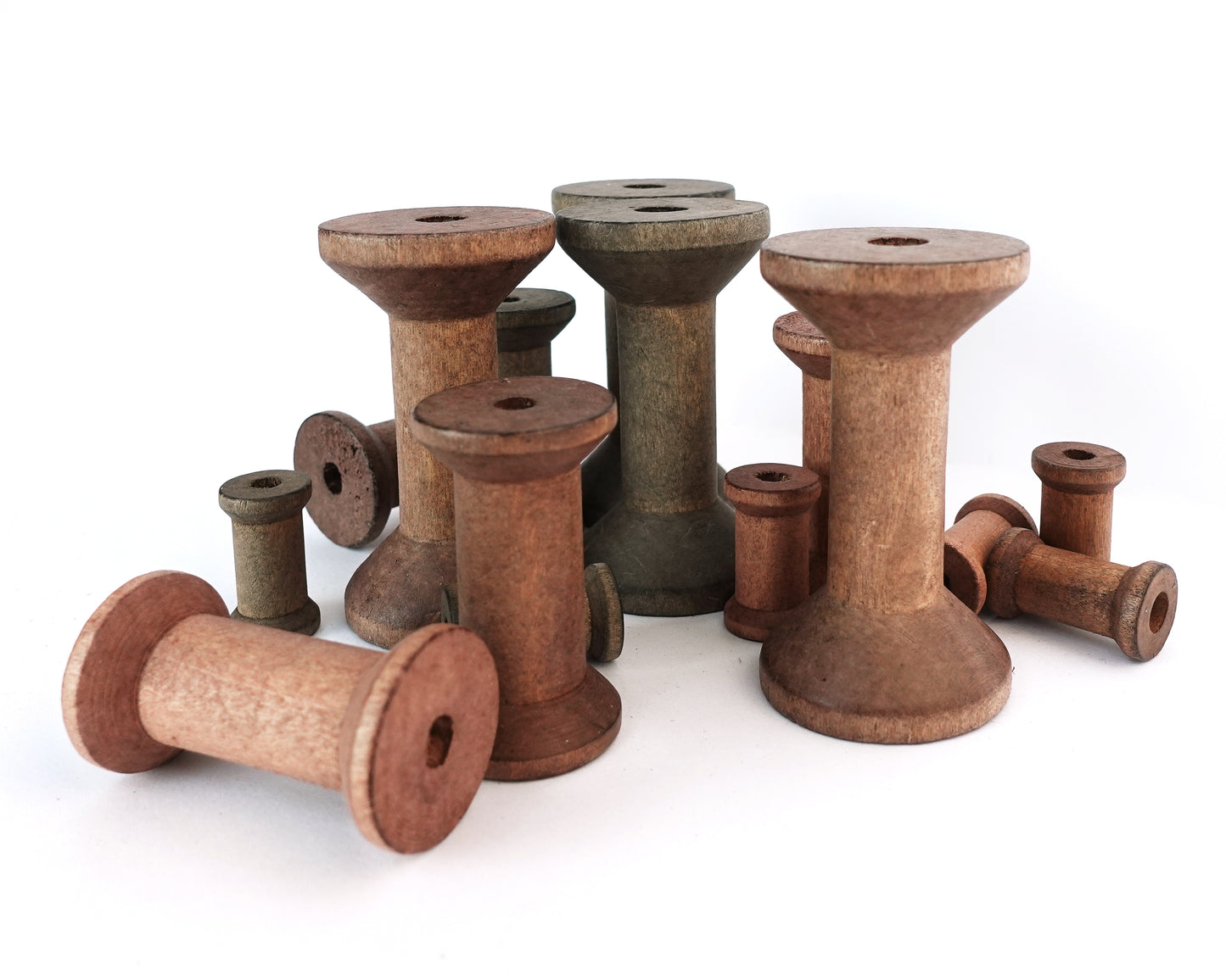 Vintage-Styled Stained Wood Spools