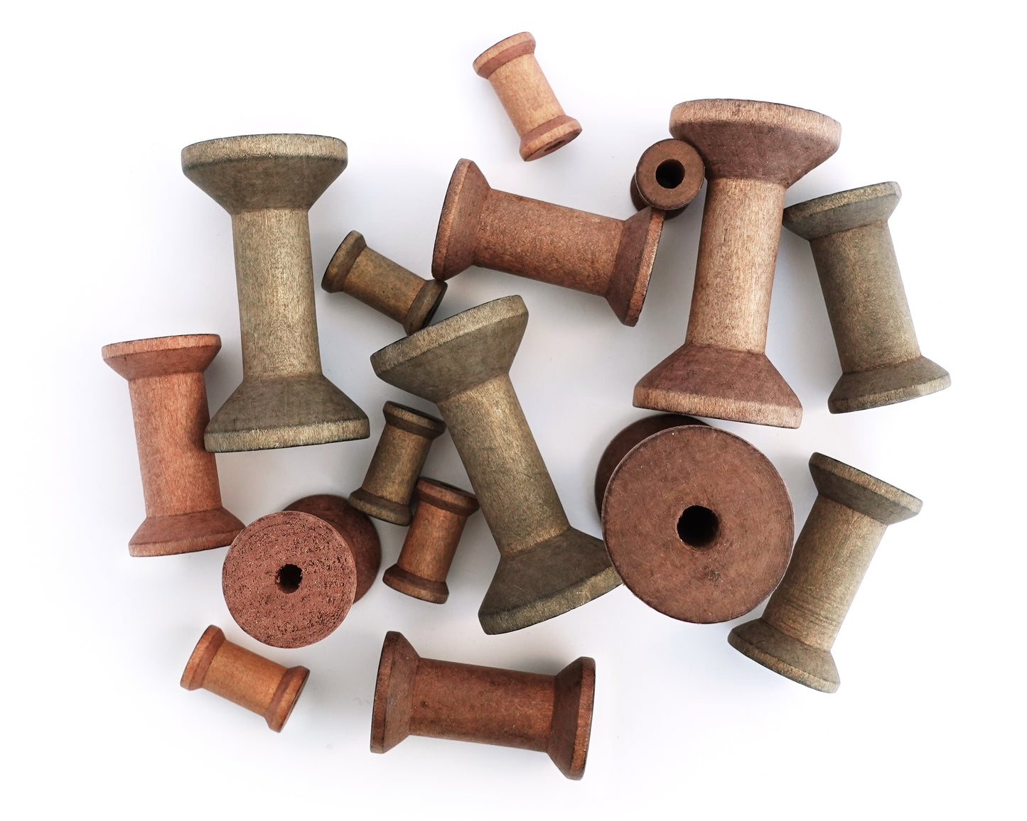 Vintage-Styled Stained Wood Spools