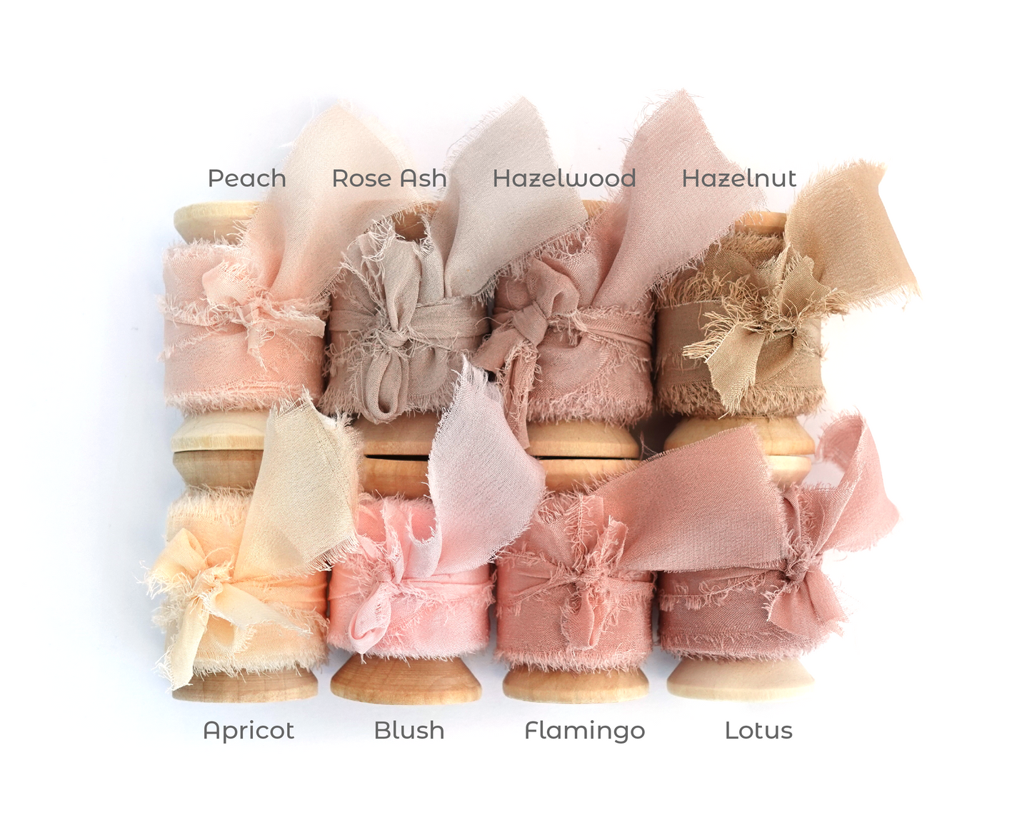 Silk Ribbons with Frayed Edges in 28 Colors - 5 YARDS