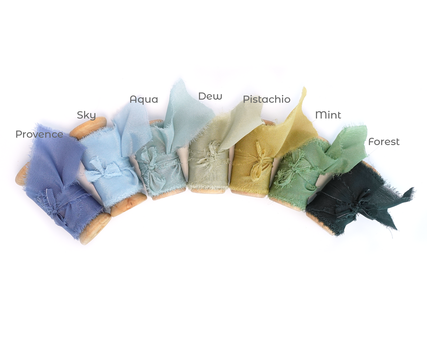 Silk Ribbons with Frayed Edges in 28 Colors - 5 YARDS