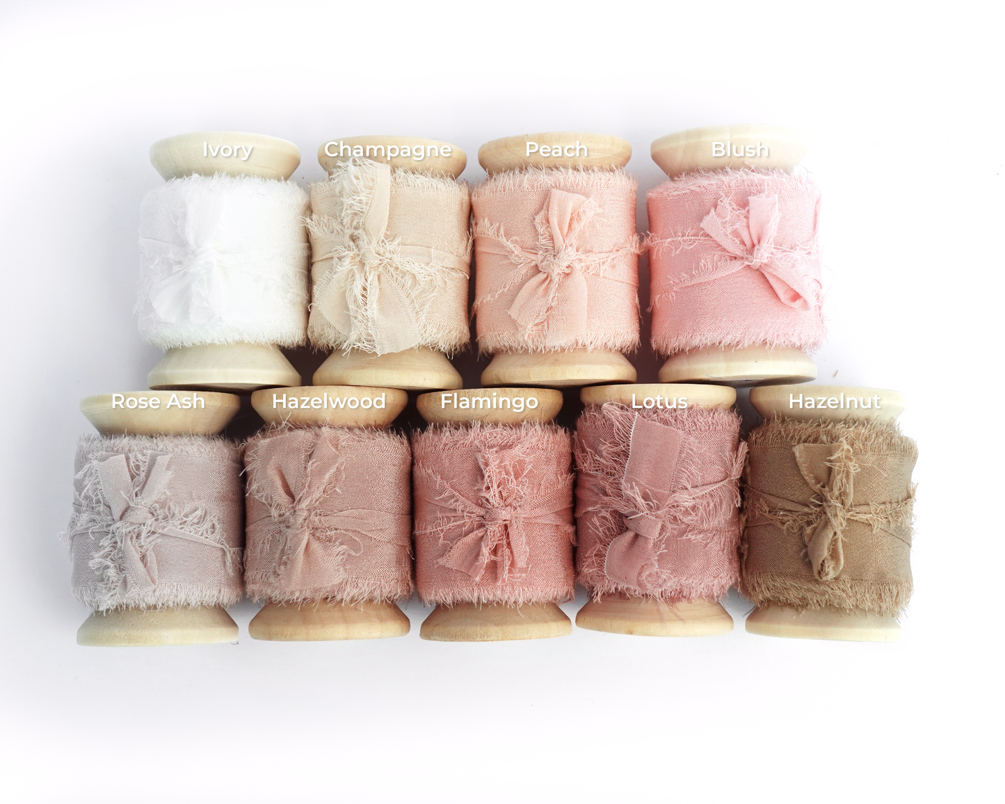 Silk Ribbons with Frayed Edges in 28 Colors - 5 YARDS