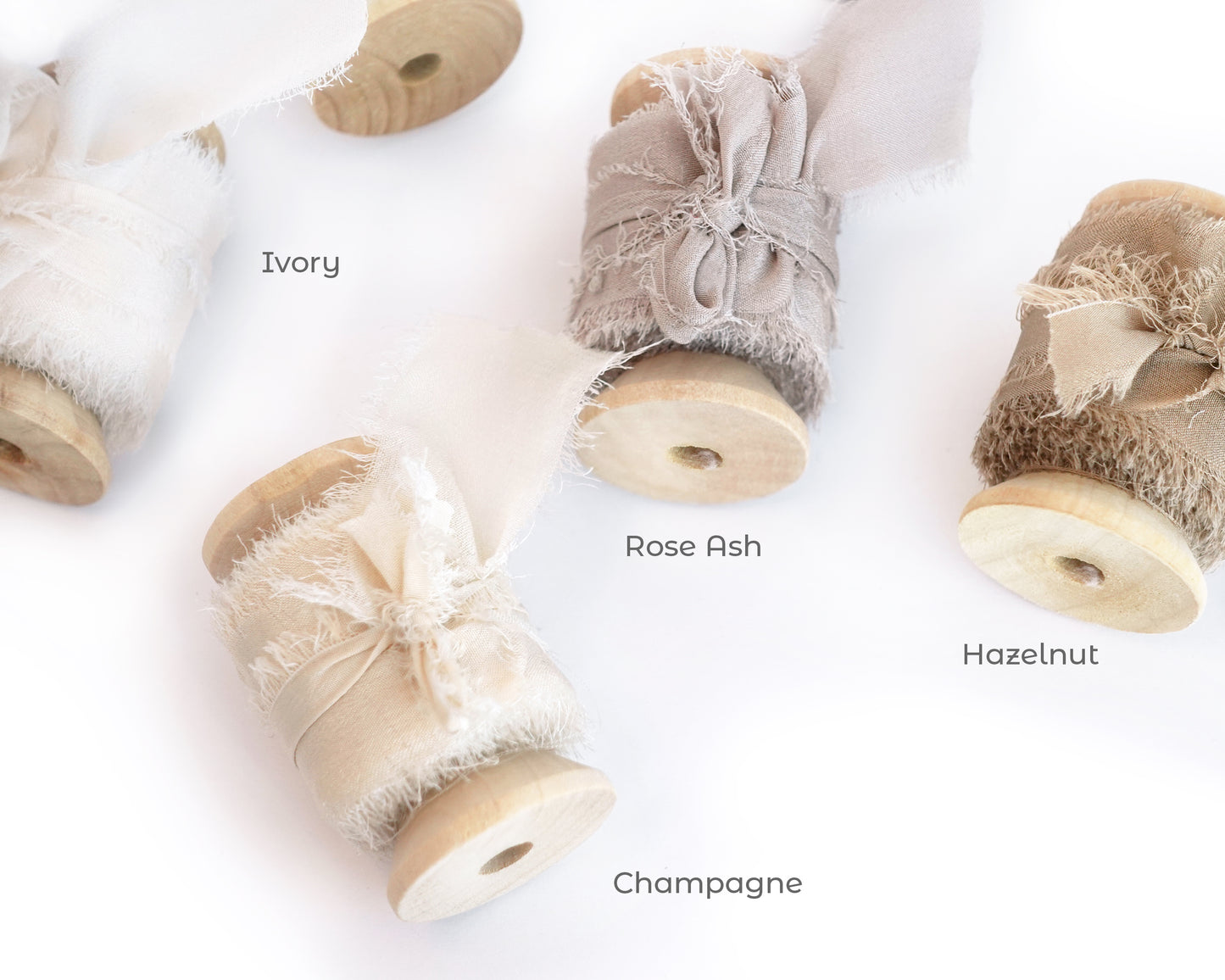 Silk Ribbons with Frayed Edges in 28 Colors - 5 YARDS