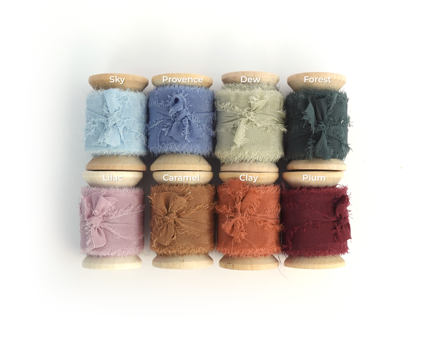 Silk Ribbons with Frayed Edges in 28 Colors - 5 YARDS
