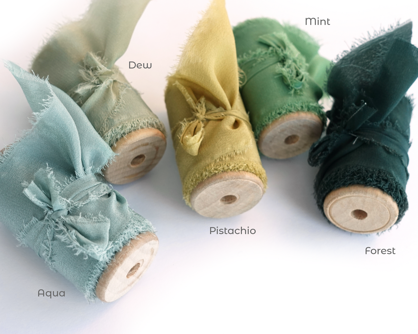 Silk Ribbons with Frayed Edges in 28 Colors - 5 YARDS