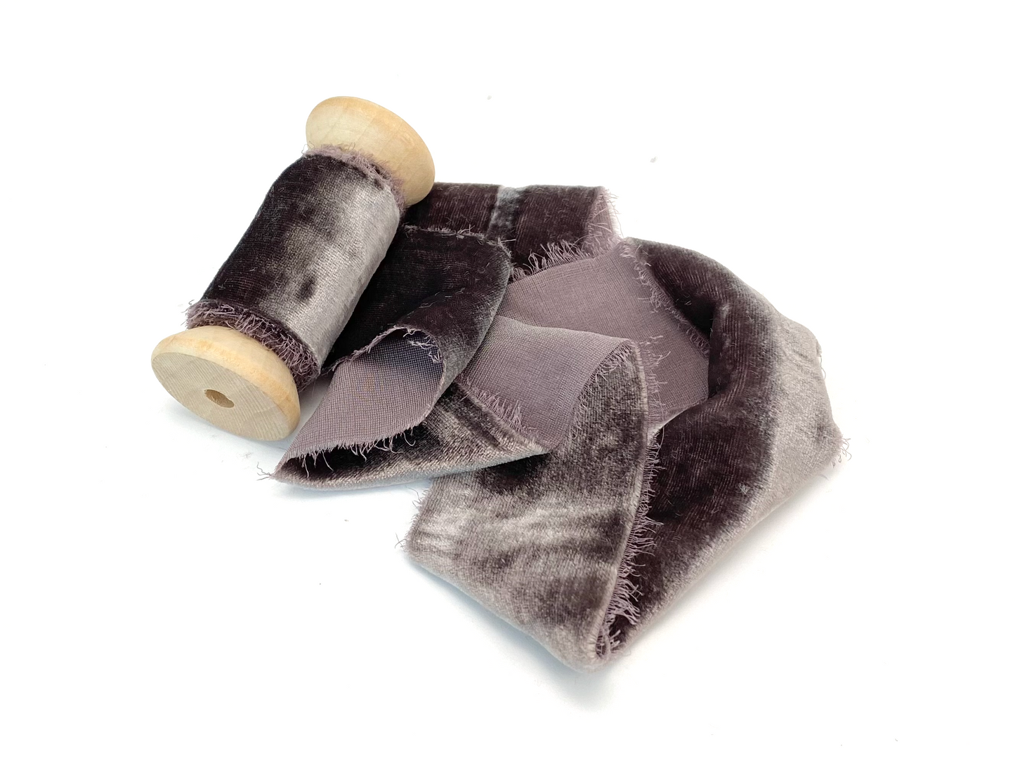 Velvet Silk Ribbons with Frayed Edges