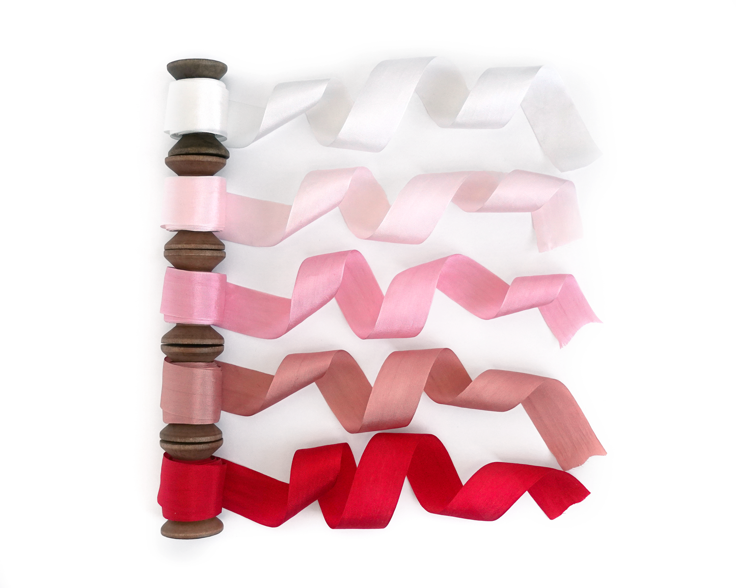 Silk Ribbons with Closed Edges (Habotai) in 11 Colors