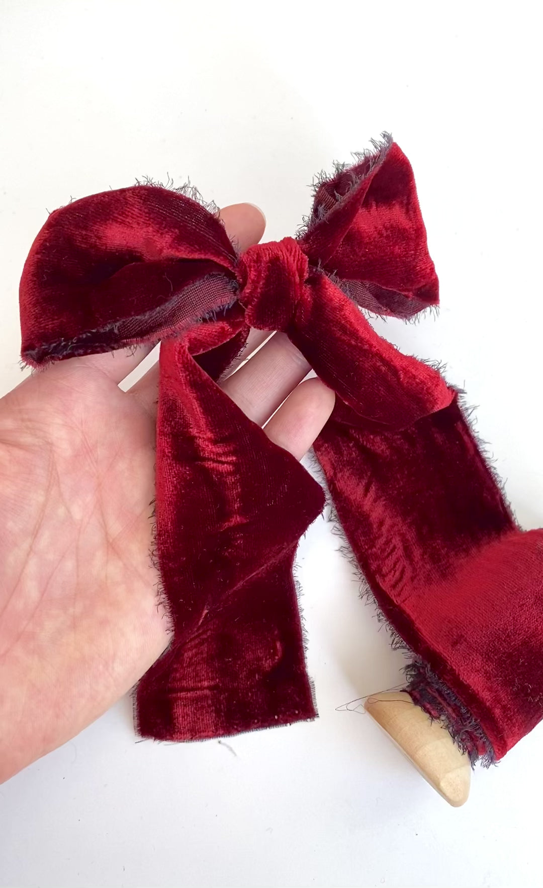 Velvet Silk Ribbons with Frayed Edges – Ribbons and Spools